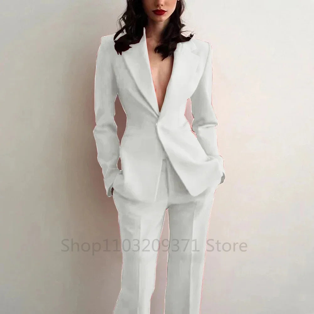White Evening Wedding Suit