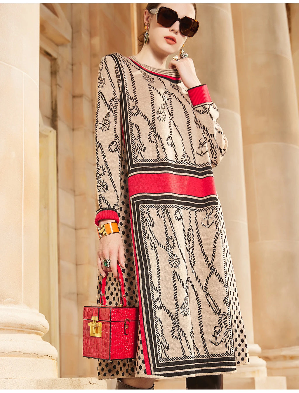 Loose Knitted Pullover Sweater Dress