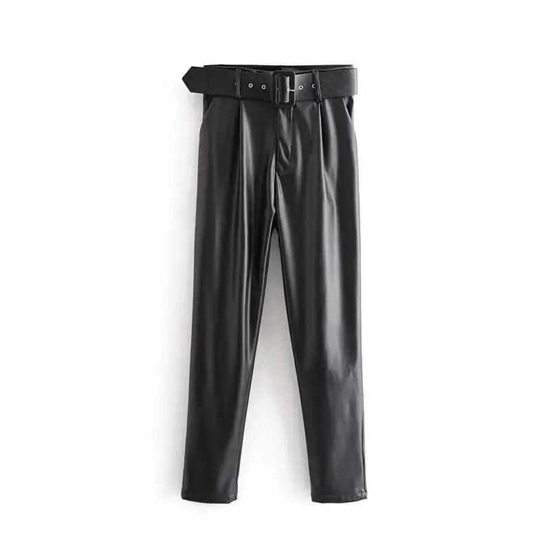 Classic Fashion Built-in Faux Leather Pants