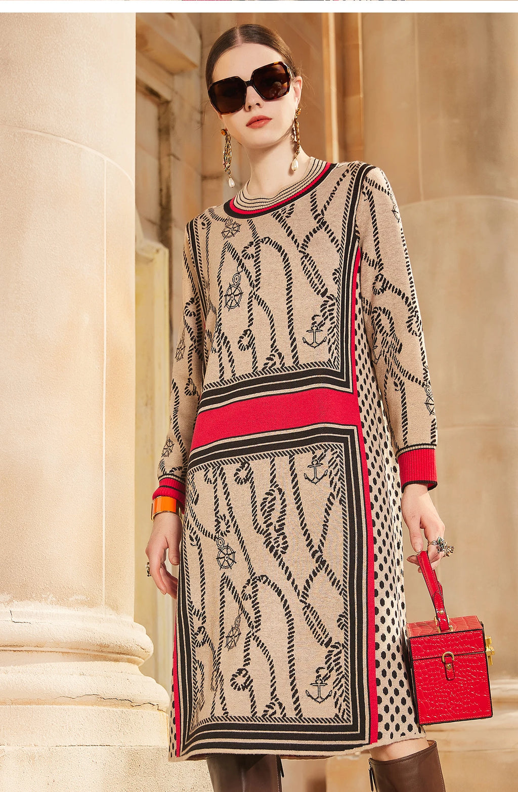 Loose Knitted Pullover Sweater Dress