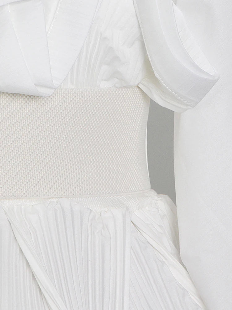 Tunic Spliced Ruffle Blouse