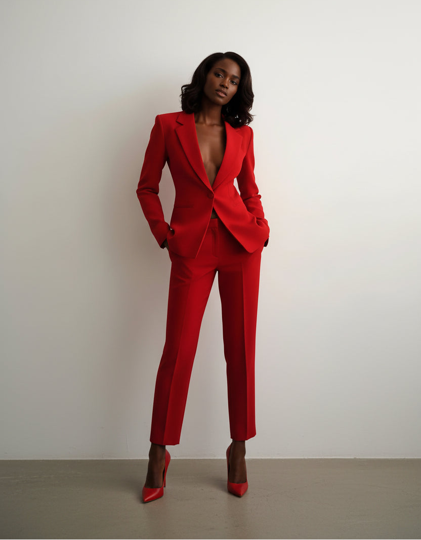 Red Evening Wedding Suit
