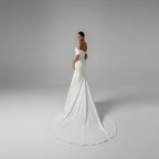 Slit Side Sequined Off Shoulder Bridal Gowns