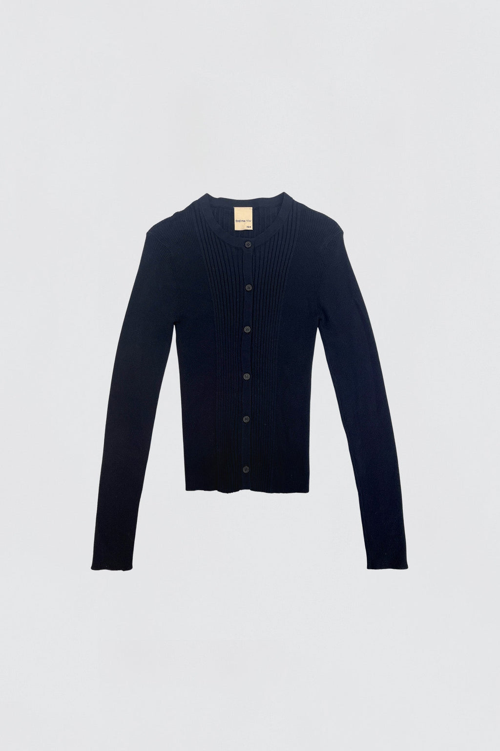 Ribbed Knit Cardigan in Navy