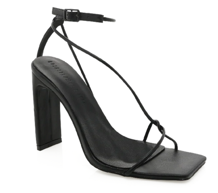 The Block Black Square Toe Heels
