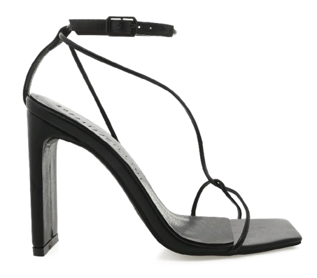 The Block Black Square Toe Heels