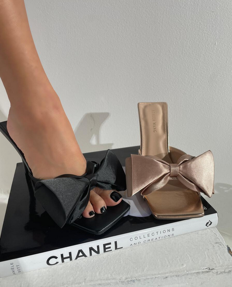 Rae Satin Bow Mules