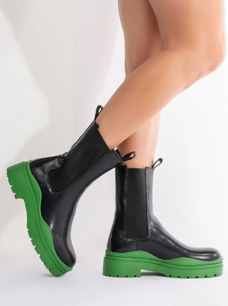 Ghosted Platform Green Bottom Boots