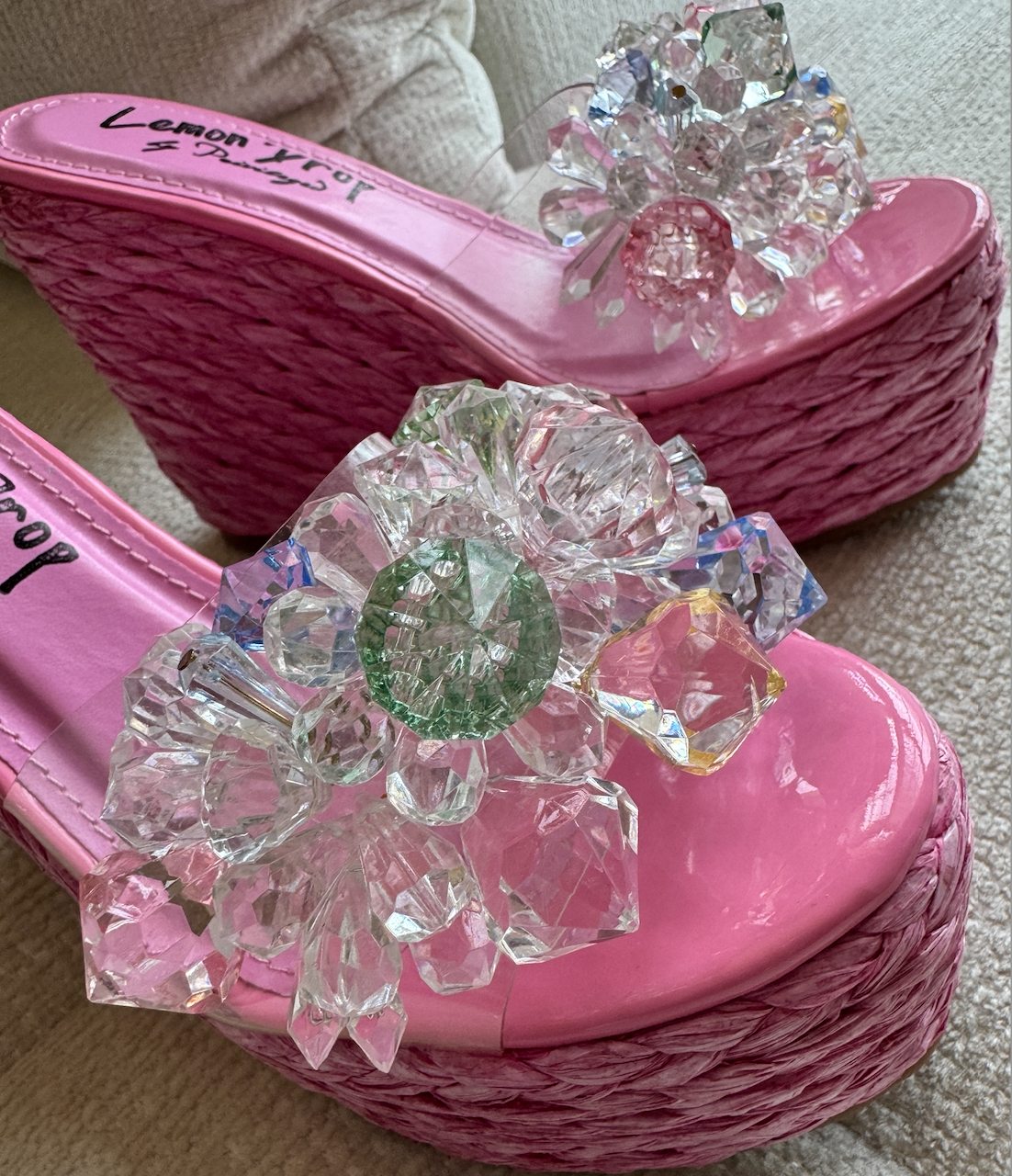 Pink Summer Wedge Heels