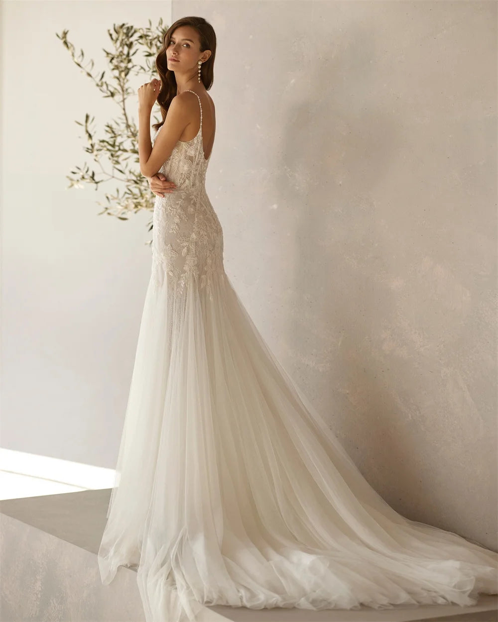 Ivory Lace Mermaid Wedding Dress