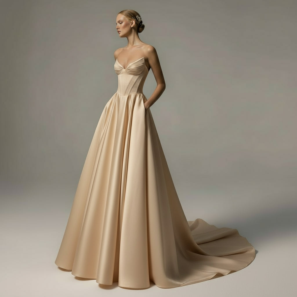 Sweetheart Vestidos De Novia Backless Bridal Gown