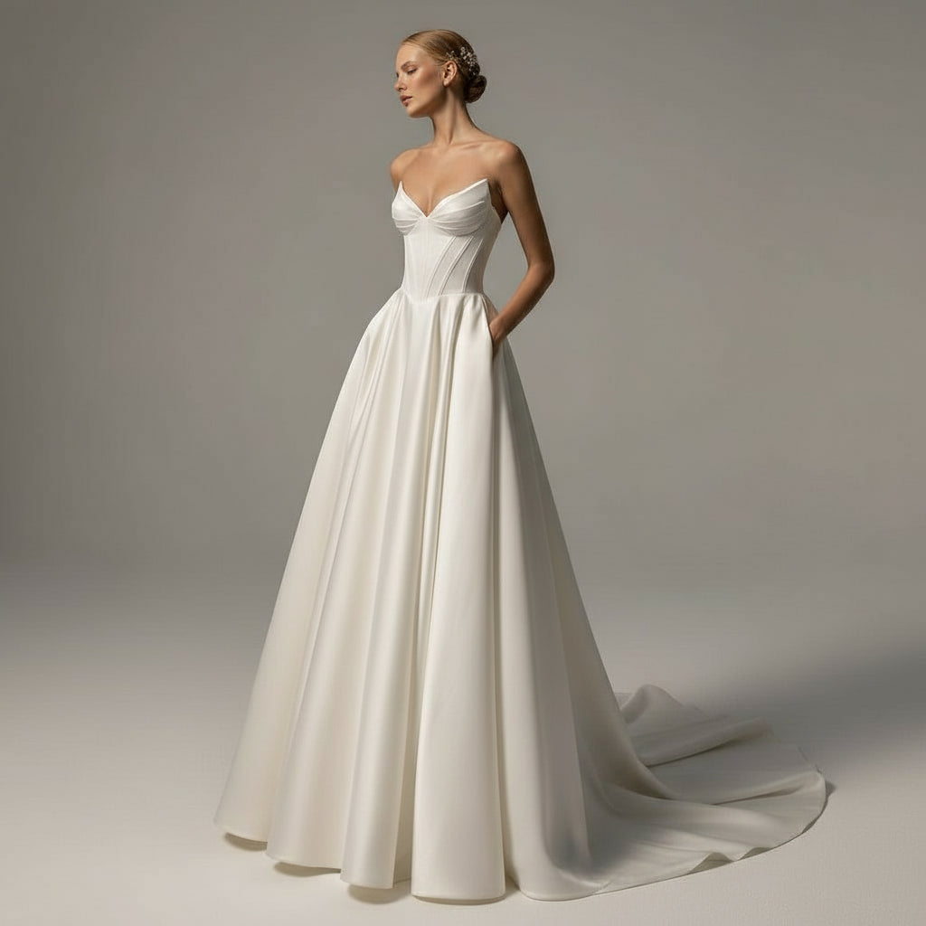Sweetheart Vestidos De Novia Backless Bridal Gown