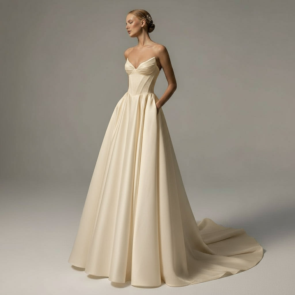 Sweetheart Vestidos De Novia Backless Bridal Gown