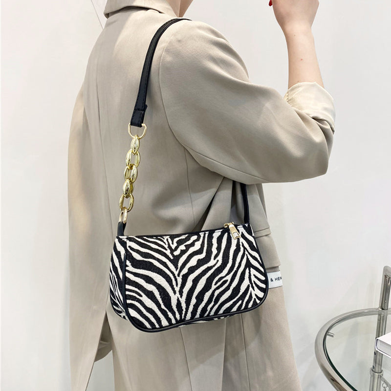 Zebra Print Canvas Bag