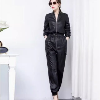 PU Leather Jumpsuit