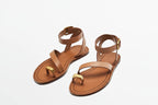 Genuine Leather Flat Clip Toes Sandals