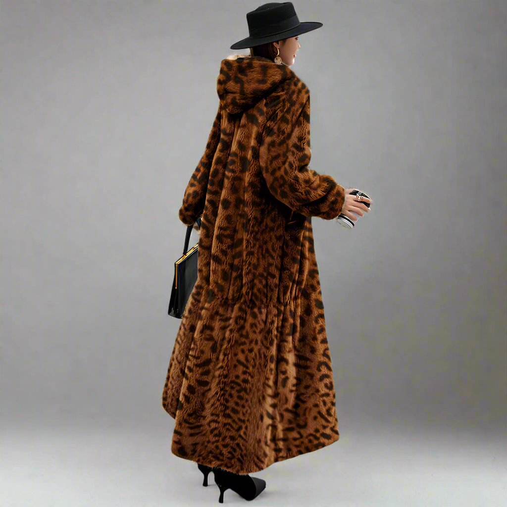 Hooded Long Fur Coat