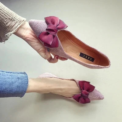 Pointed Toe Bowknot Flats