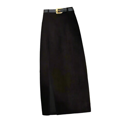 Hip-wrapped A- Line Corduroy Skirt