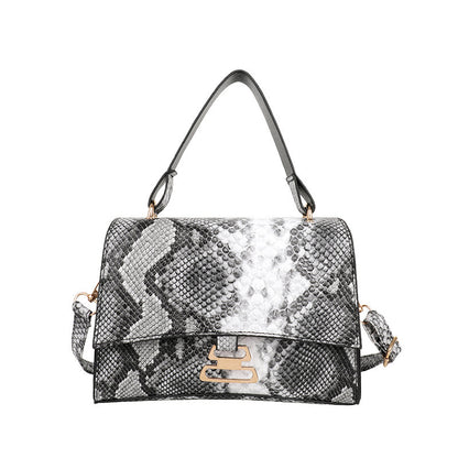 Snake Pattern Gourd Lock Handbag One Diagonal