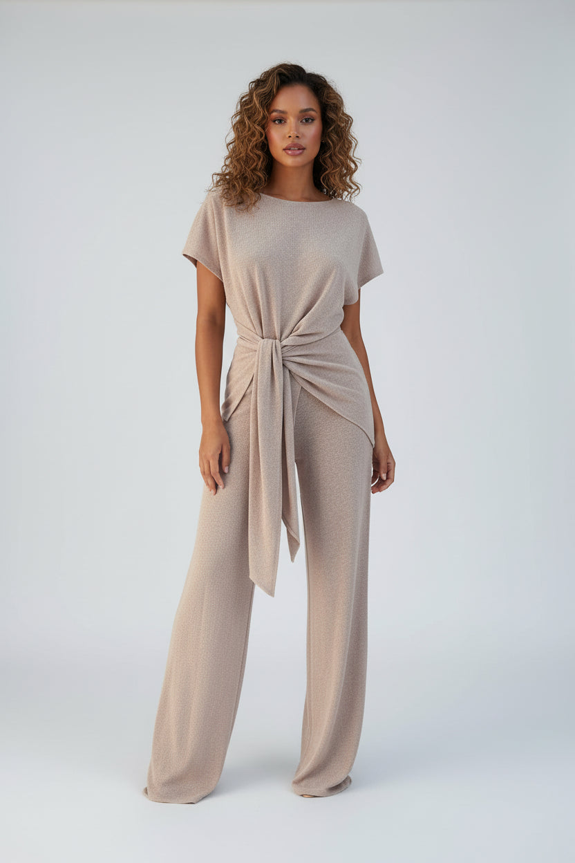 Knitted Pleated Graceful Jumpsuit