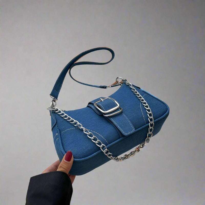 Chains Crossbody Denim Bags