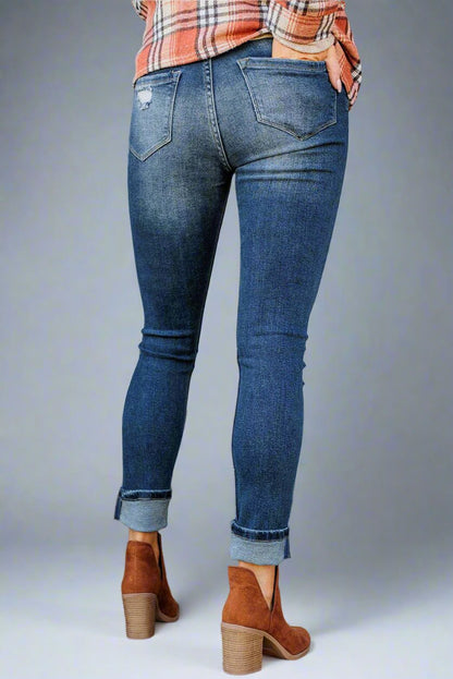 Blue Distressed Skinny Jeans