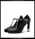 Thick-heeled shoes