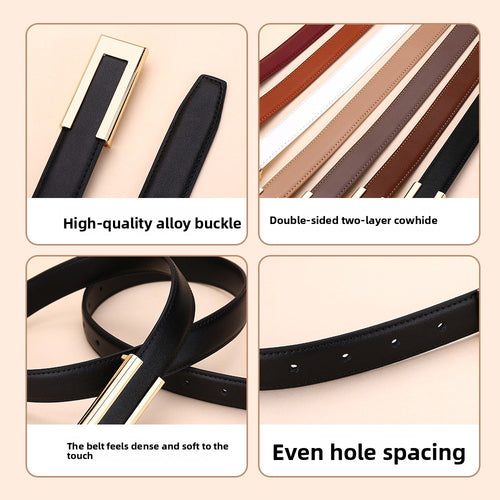 Bellagio Gold-Clasp Leather Belt