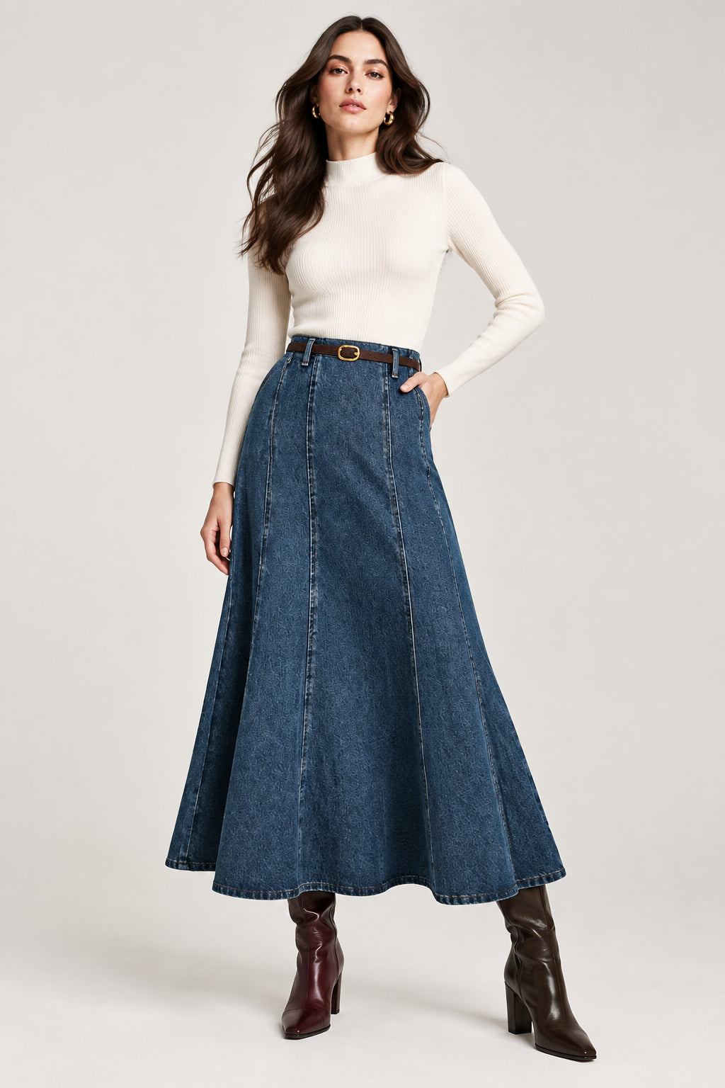 The Blue Hour Fishtail Denim Skirt