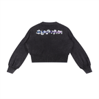 Mineral Wash Balloon Sleeve Cropped Sweater