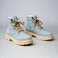 Lace-up Denim Ankle Boots
