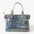 Diamond-Studded Denim Messenger Bag