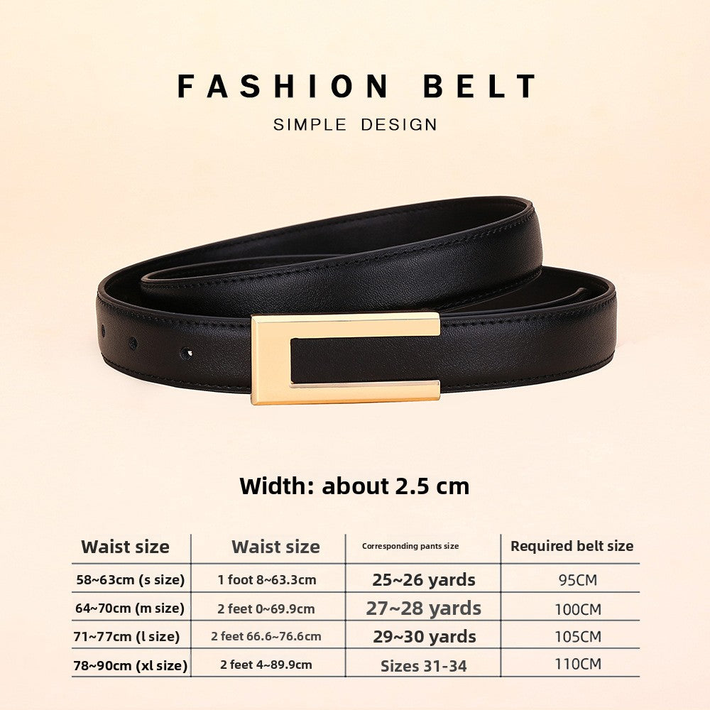 Sleek leather belt
