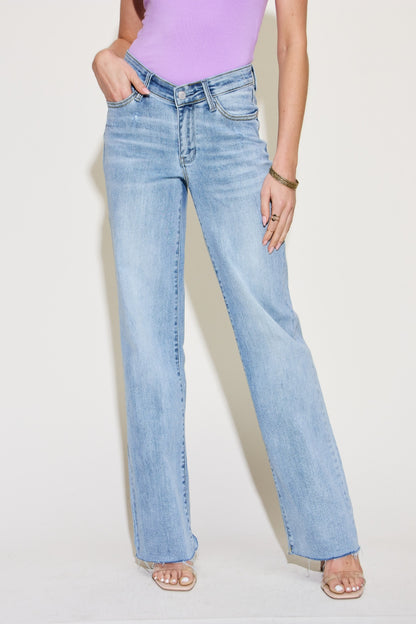 Judy Blue Full Size V Front Straight Jeans