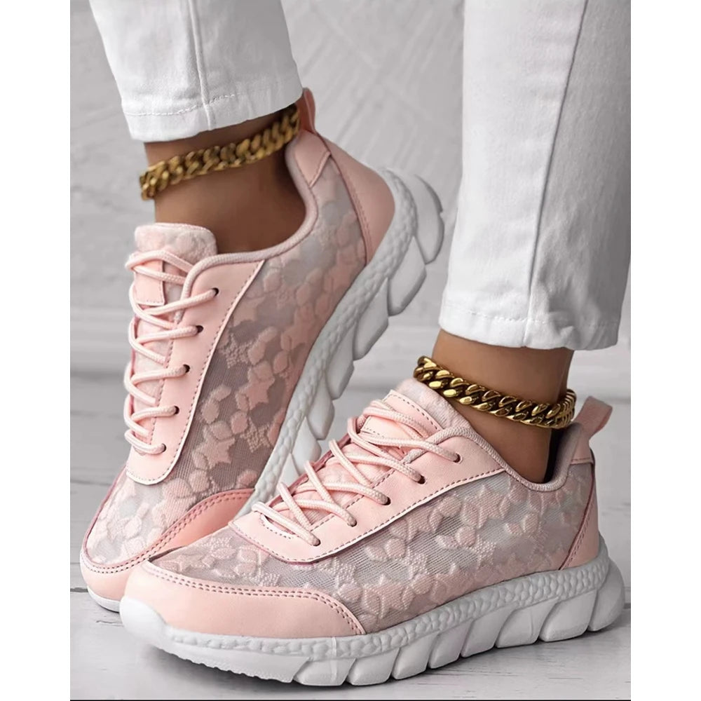 Pink Star Lace Sneakers