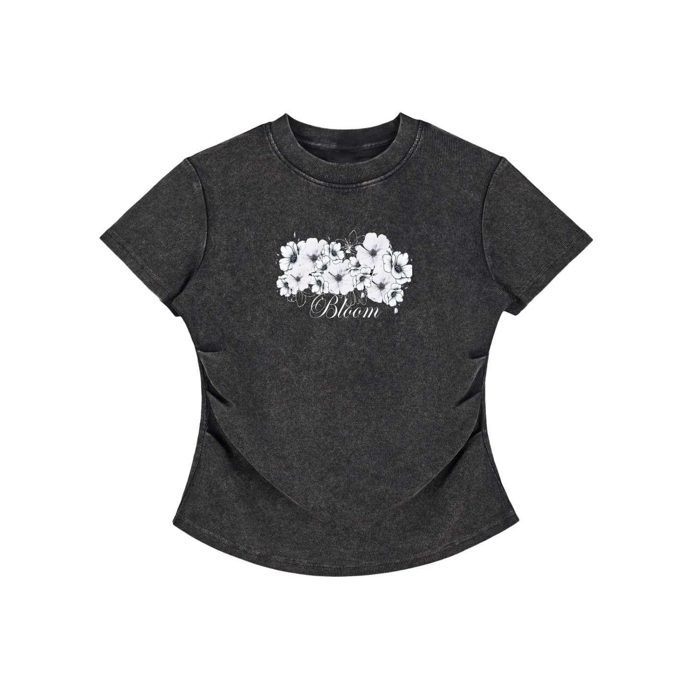 Vintage Washed Bodycon Cotton T-Shirt