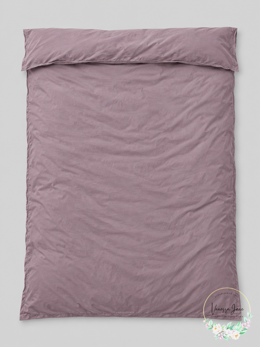 Garment Washed Solid Twin Duvet Cover Set in Lavender