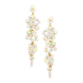 Women's Bubble Stone Cluster Dangle Evening Earrings