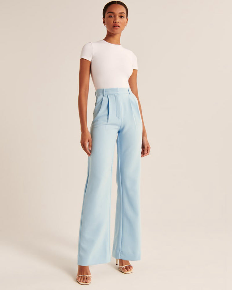 Wide-leg Casual Pocket Pants