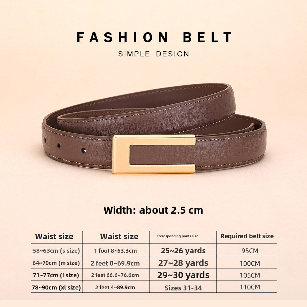 Sleek leather belt
