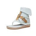 High Top Slippers Women Sandals Fashion Denim Roman Gladiator Sandals Summer Ladies Beach Shoes Female Zippe Flat Sandalias