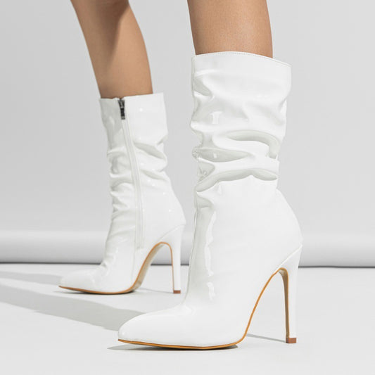 Pile Style Stiletto Heel Boots