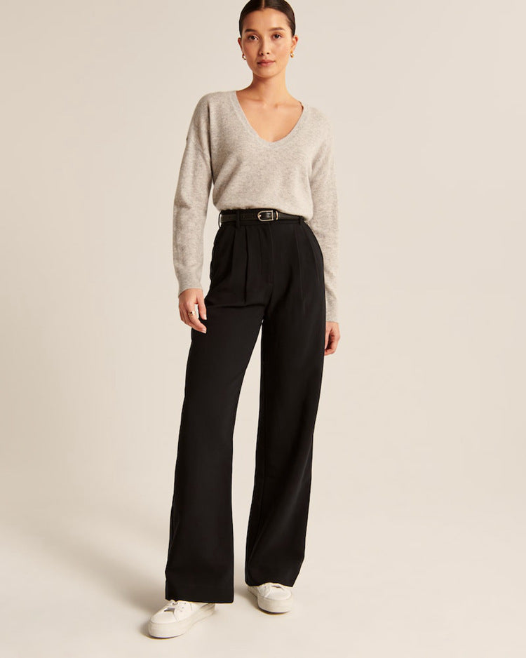 Wide-leg Casual Pocket Pants