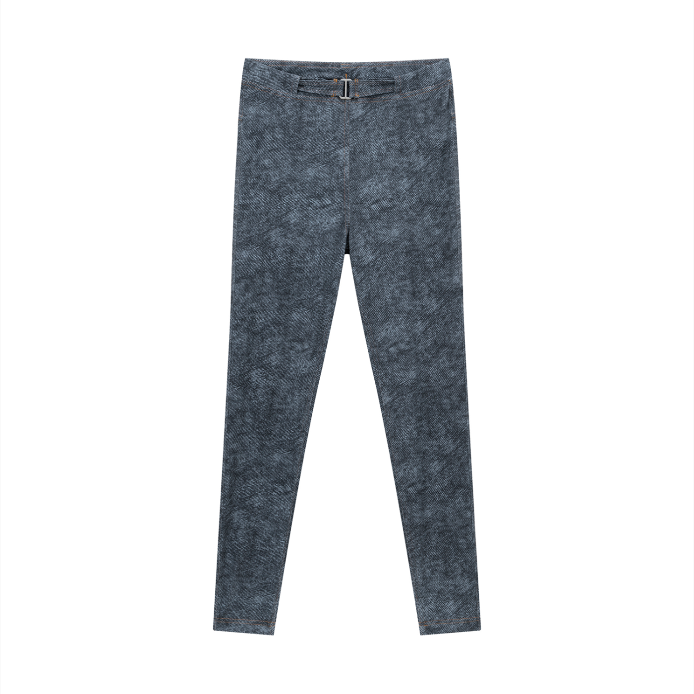 Faux Denim Zip-Fly Leggings