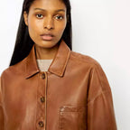 The Sepia Muse Faux Leather Jacket