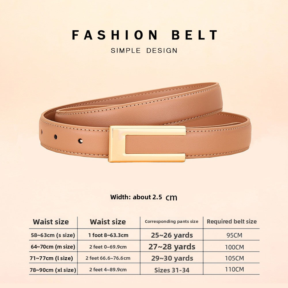 Sleek leather belt