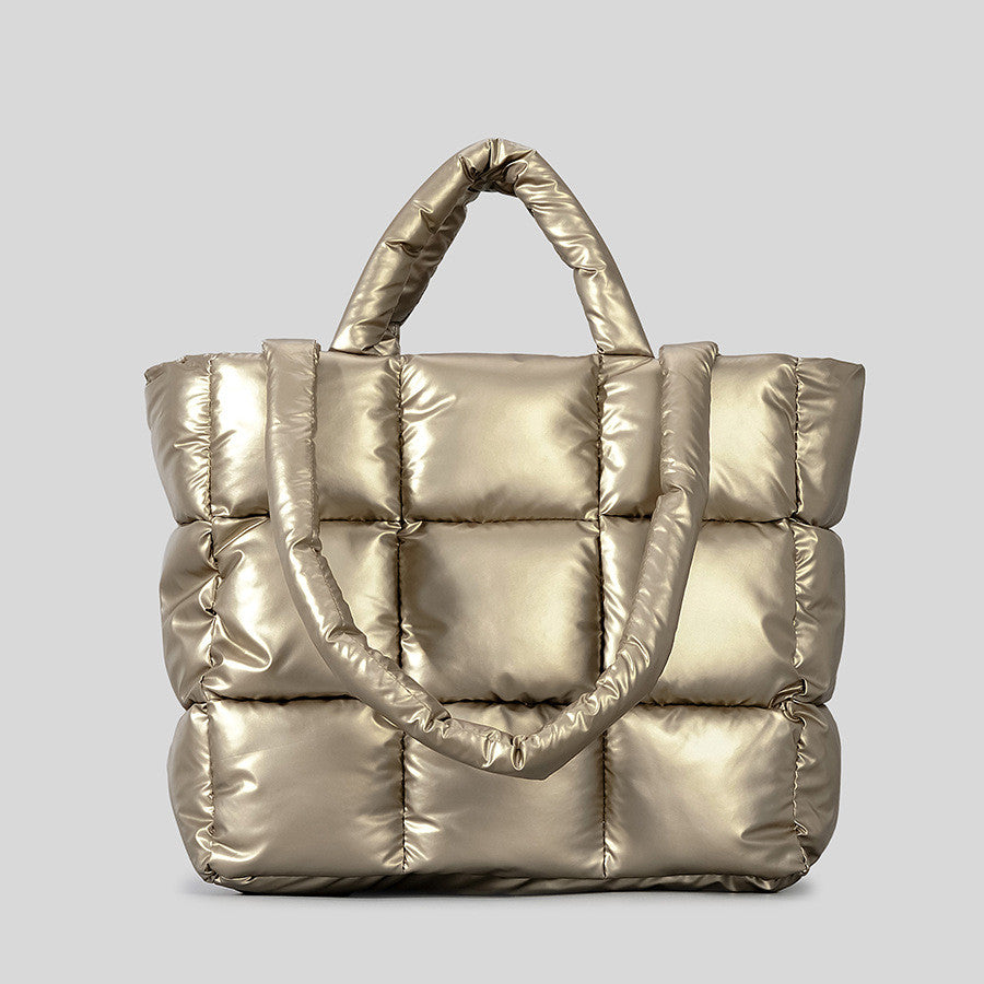 Quilted Diamond Plaid Down Shoulder Bag