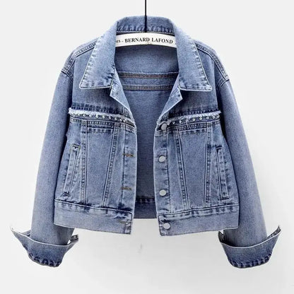 Versatile Short Rivets Denim Jacket