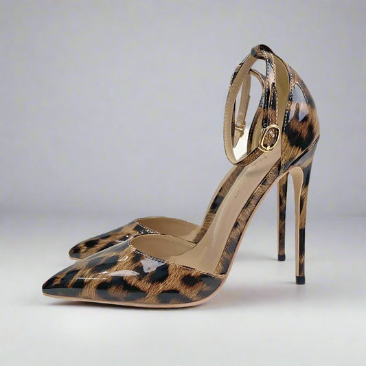 Leopard Print Shallow Mouth Heel Shoes